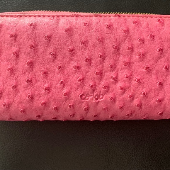 Pink Ostrich Patten Wallet - Picture 1 of 2
